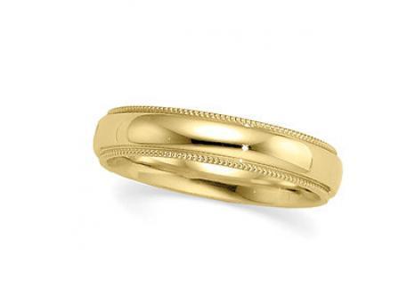 Classic Milgrain Band - 14k yellow millgrain edge band. Available in a variety of widths and finger sizes as well as your choice of 14k or 18k white or yellow gold, and platinum.