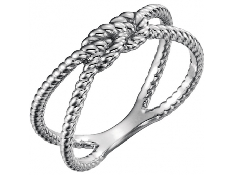 Silver Square Knot Ring - Sterling Silver Nautical Rope Ring. Available in sizes 6, 6.5, 7, 7.5, 8.