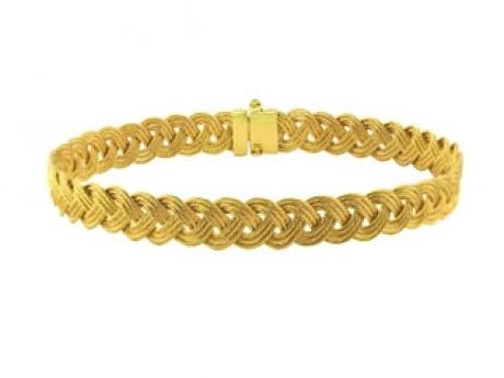 7mm Gold Braid Bracelet - 14k spun gold braided cable bracelet. 7mm wide and 7in long, available in other widths and wrist sizes. Made in the USA!