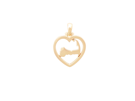 14k gold Cape Heart - 14k gold Cape Heart Pendant, designed in house, made in Massachusetts and exclusively available at Stephen Gallant Jewelers.