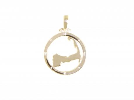 Cape Compass SM 14k GOLD - Our BRAND NEW design! 14ky gold Cape Compass. Small measures 5/8in across. Call to order 508-255-2944 Made in Massachusetts.