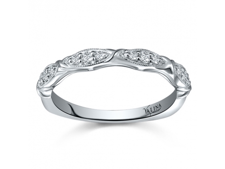 Patterned Wedding Band - 14kw 0.13ct total weight diamond band.
