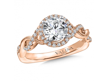 Rose Gold Halo Engagement - 14k Rose Gold Diamond Halo Engagment Ring center approx 3/4ct. SOLD but may be ordered for a similar price range.