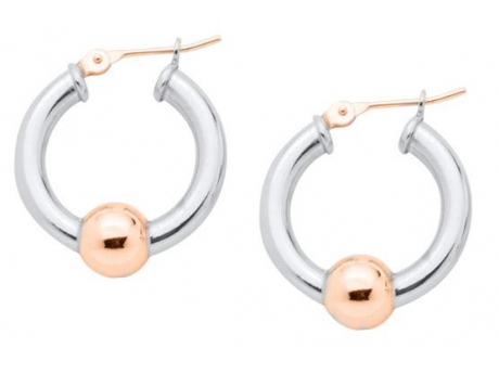 New Rose Gold and Silver Cape Cod Earrings - Sterling Silver and 14k ROSE gold Cape Cod Hoop Earrins. Made in Massachusetts.