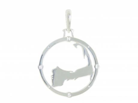 Cape Compass Large Silver - Our BRAND NEW design! Sterling Silver Cape Compass. Large measures 1in across. Call to order 508-255-2944 Made in Massachusetts.