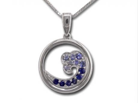 Small Sapphire Wave Pendant - Sterling Silver Small Sapphire Wave pendant. Measures approximately 15mm across. Chain sold separately.