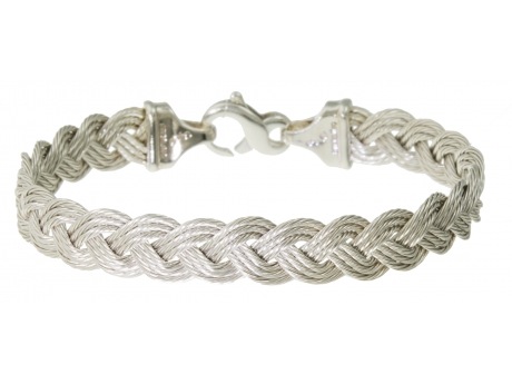 Sterling 9mm Braided Cable Bracelet - Sterling Silver 9mm Flexible Braided Cable Bracelet, 7in. Call for availability of other sizes.