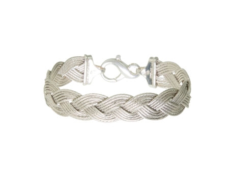 Sterling 14mm Braided Cable Bracelet - Sterling silver 14mm flexible braided cable bracelet, 7in. Call for availability of other sizes.