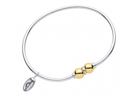 Cape Cod 2 Ball Bracelet - Sterling Silver & 14k Gold Two Ball Bracelet. Made in Massachusetts.